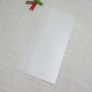 Dle: Ice Silver Metallic DLE Envelopes Rectangle Flap (White Metallic)