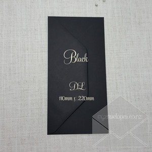 Black: Black Envelopes Diamond Flap Matt DL – END OF LINE