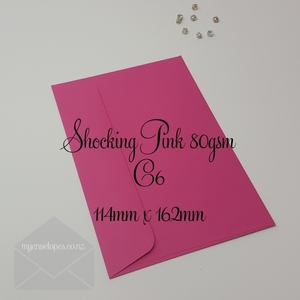C6 114mm x 162mm: Shocking Pink Envelopes C6 Rectangle Flap