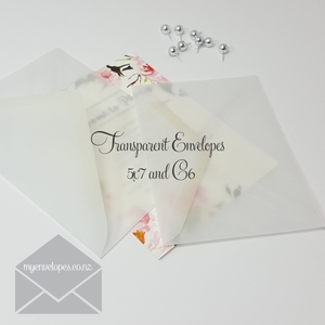C6 114mm x 162mm: Transparent C6 Envelopes Diamond Flap Vellum END OF LINE