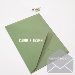 C6 114mm x 162mm: Olive Green Envelopes A6 Diamond Flap 135gsm 118mm x 163mm