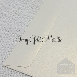 140mm Square: Ivory Gold Metallic 140 mm Square Envelopes Rectangle Flap