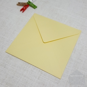 155mm Sq: Yellow 155 mm Square Textured Envelopes Diamond Flap
