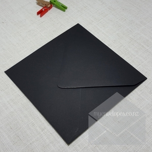 165mm Square: Black Envelopes 165mm Square Diamond Flap