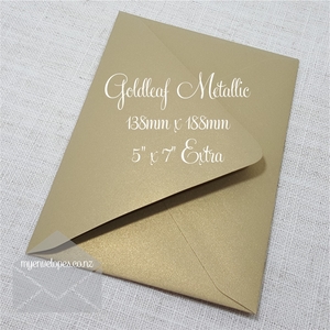 Products: Gold Metallic Envelopes 5×7 Extra 138mm x 188mm Diamond Flap