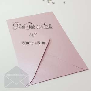 Blush Pink Metallic Envelopes 5×7 Diamond Flap – Mid Flap END OF LINE