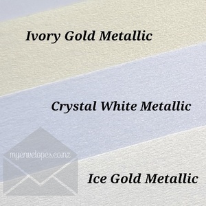 165mm Square: White Metallic Envelopes 165mm Square Diamond Flap – Crystal