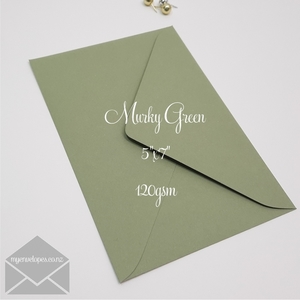 Products: Murky Green 5×7 Envelopes Mid Diamond Flap 120gsm END OF LINE