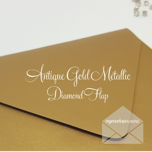 Antique Gold Metallic Envelopes 5×7 Diamond Flap