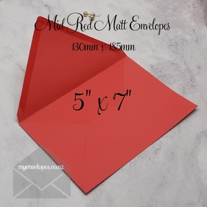 Matt: Red Envelopes 5×7 Diamond Flap Matt 110gsm – Mid Flap