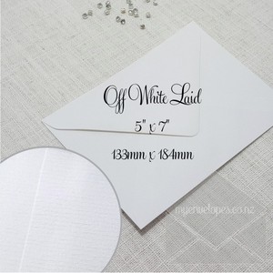 Off White Laid Textured Envelopes 5×7 Diamond Flap