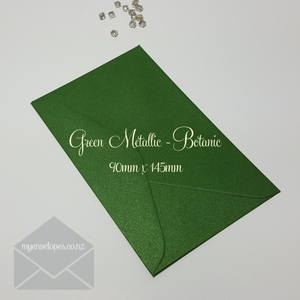 Green Metallic 11B Envelopes Diamond Flap