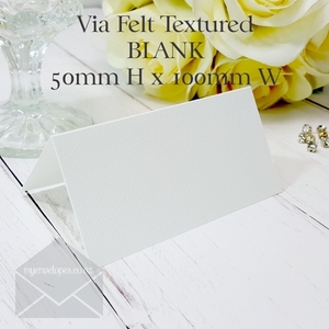 Products: Blank Placecards 50mm High x 100mm Wide MATT WHITE – Tent
