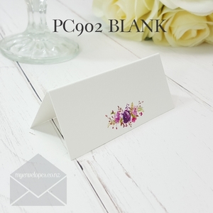 Products: Blank Placecards Purple Flowers PC902 35mm High x 80mm Wide Tent