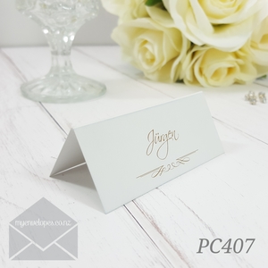 Blank Placecards Elegant Gold PC407 35mm High x 80mm Wide Tent