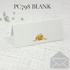 Blank Placecards Apricot Flowers PC798 35mm High x 80mm Wide Tent