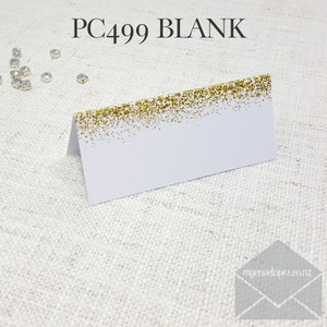 Blank Placecards Faux Gold Glitter Look 35mm High x 80mm Wide