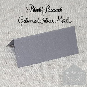 Products: Blank Placecards Galvanised Silver Metallic 35mm High x 80mm Wide