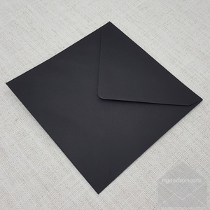 155mm Sq: Black Square Envelopes 155mm Diamond Flap END OF LINE