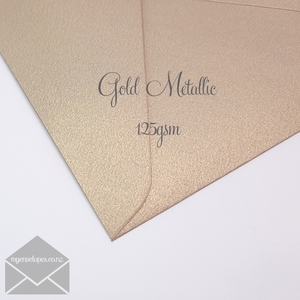 Gold Metallic C5 Envelopes Mid Diamond Flap 125gsm END OF LINE
