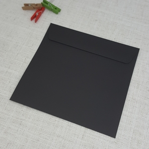 155mm Sq: Black Matt 155 mm Square Envelopes Rectangle Flap