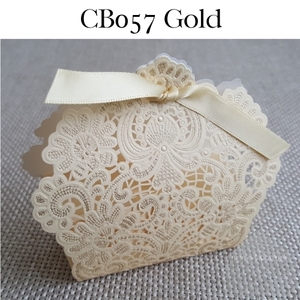 Z-CB057 Gold Wedding Favour Box Lasercut