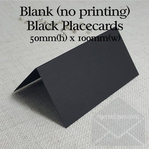 Blank Placecards Black 50mm High x 100mm Wide TENT