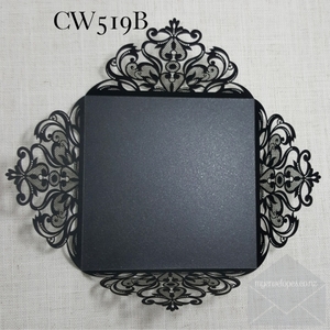 Products: Z-CW519 Black Laser Cut Four Flap Wedding Invitations Cover