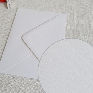 Products: White Linen Envelopes 5×7 Diamond Flap 135gsm END OF LINE