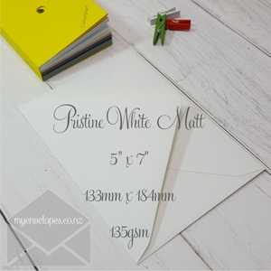 Products: Off White Matt Envelopes 5×7 Diamond Flap 135gsm (Ivory) Pristine