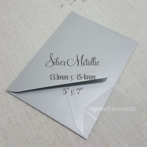 Silver Metallic Envelope 5×7 Diamond Flap