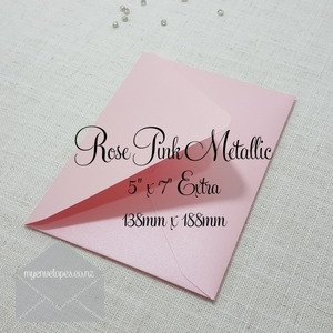 Products: Rose Pink Metallic Envelopes 5×7 Extra 138mm x 188mm Diamond Flap