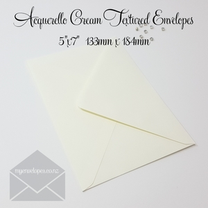 Products: Acquerello Cream Textured Envelopes 5×7 Diamond Flap – Mid 133mm x 184mm