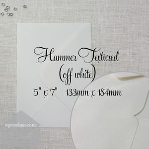 Products: Hammer Textured Envelopes 5×7 Diamond Flap Off White