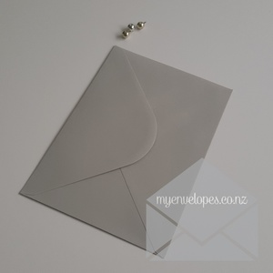 C5: A5 Ash Grey Envelopes Diamond Flap 152mm x 216mm 120gsm