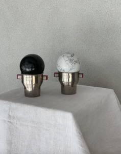 Black variated marble palazzo orb - My Exhibition