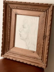 Profile portrait in pencil, Paris frame - My Exhibition