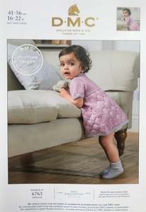 Patterns Knitting And Crocheting: 6763 DMC Girl’s Dress Cotton Pattern. Level: Medium