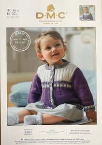 Patterns Knitting And Crocheting: 6761 DMC Girl’s Striped Cotton Cardigan Pattern. Level: Difficult