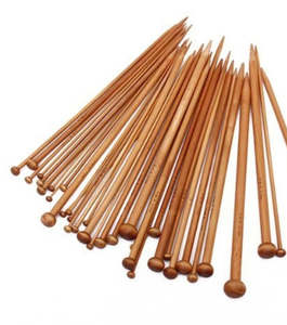 Accessories And Kits: Bamboo 25cm knitting needles 2mm to 10mm smooth and easy to knit with .