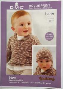 Products: DMC Knitting Pattern 'Leon' Sweater and Hat 8 ply