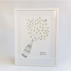 Guestbooks: Champagne Bottle Fingerprint Wedding Guestbook