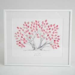 Fingerprint Guestbooks: Pohutukawa Tree Fingerprint Wedding Guestbook