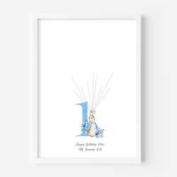 Peter Rabbit First Birthday Fingerprint Guestbook