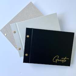 Guestbooks: Gold Foiled Guestbook - Foil Debossed - 'Guests'