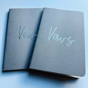 Vow Books: Grey Wedding Vow Books - Silver Foil