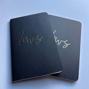 Vow Books: Black Wedding Vow Books - Gold Foil