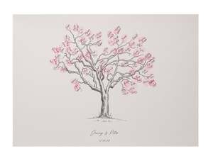 Cherry Blossom Fingerprint Wedding Guestbook