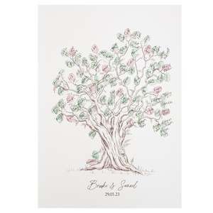 All: Olive Tree Fingerprint Wedding Guestbook