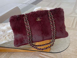 Bags: Chanel Bordeaux Lapin Chain Bag